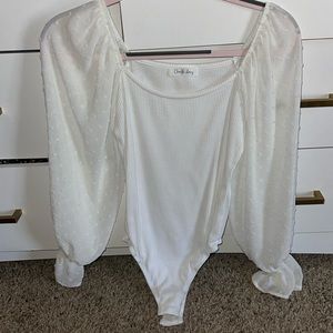 Bridal Puffy Sleeved Bodysuit